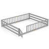 Safstar Queen Size Floor Bed w/Full Length Safety Guardrails & Door for Boys, Girls - 2 of 4