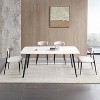 CIPACHO Modern Dining Chairs Set of 2, Curved Backrest Round Upholstered and Metal Frame, Light Grey - 2 of 4