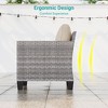Sonkuki 3-Piece Patio Sofa Set Outdoor Wicker Rattan Furniture Set Conversation Set with Side Table, Cushions - 3 of 4
