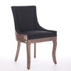 Kumasinova Set of 2 Side Dining Chair, Thickened Fabric Kitchen Chairs with Neutrally Toned Solid Wood Legs & Bronze Nail Head - 2 of 4