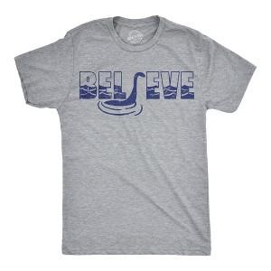 Mens Funny T Shirts Believe Nessie Sarcastic Loch Ness Monster Graphic Novelty Tee For Men - Crazy Dog Men's T Shirt - 1 of 4