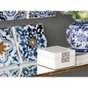 Gulches Set of 4  Abstract Blue, White, and Gold Wall Decor Accents, 9.5x9.5" - 3 of 4