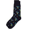 Memoi Men's PickleBall Bamboo Crew Socks Navy 10-13 - 3 of 4