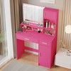Okak Vanity Desk with Large Rectangular Mirror, Makeup Vanity with 3 Level Storage Dresser,  Compact Vanity for Bedroom, Vanity Room - 4 of 4