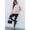 Amaryllis Women's Sleeveless Knit Sweater Vest Bow Pattern Side Button Detail Classic Crew Neck - 3 of 4