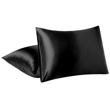 PiccoCasa 85GSM Satin Luxury Silky Envelope Closure Pillowcases 2 Pcs