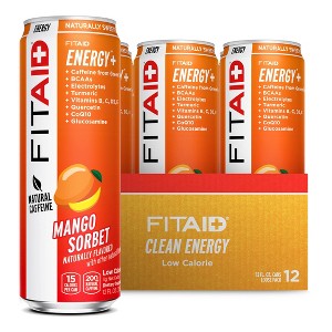 FITAID ENERGY, 200mg Natural Caffeine, Mango Sorbet 12 Fl Oz (Pack of 12) - 1 of 4