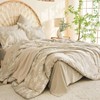 Queen Size Reversible Floral Duvet Cover Set, 3 Pieces Botanical Microfiber Bedding with Zipper and 4 Ties 90x90 - 3 of 4