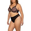 Curvy Couture Women's Sheer Mesh High Cut Thong Panty : Target