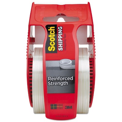 Scotch Reinforced Shipping and Strapping Tape w/Dispenser 2" x 10yds 1 1/2" Core 50