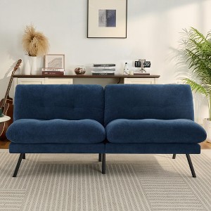 Vipbear Modern Folding Loveseat Sleeper for Living Room 72in Convertible Futon Sofa Bed with 6.7" Thick Removable Cushion/Adjustable Backrest - 1 of 4