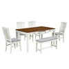 Nicbex Dining Room Table Set for 6 with Drawer Wood Dining Table Set with Upholstered Bench and 4 Chairs for Kitchen, Restaurant - 4 of 4