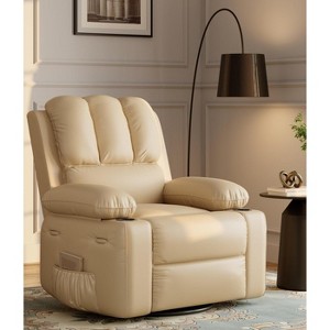 360° Swivel Recliner Chair with Heat & Massage, Oversized Rocking Chair for Adults, Manual Recliner w/Cup Holder, for Living Room Bedroom Nursery - 1 of 4