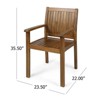 SKRAN Dining Chair Set of 2, Teak Acacia Wood Outdoor Dining Chairs with Rustic Design, Slat Paneling, and Durable Construction for Patio or Garden - 3 of 4