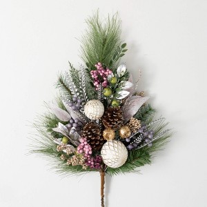 30"H Sullivans Mixed Ball Pine Spray, Multicolored - 1 of 2