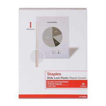 Staples Slide Locking Report Covers Letter Size Clear 50/Box (10505-CC) ST10505-CC