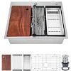 24" x 18" x 9" Drop-In Stainless Steel Single Bowl Kitchen Sink | Modern Top Mount Workstation Sink with Pull-Down Faucet & Accessories - 2 of 4