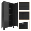 AENKYO 61 Tall Two Shapely Doors Cabinet with Adjustable Shelves, Organization Cabinet, Easy to Assemble, Modern Farmhouse kitchen Storage Cabinet - 3 of 4