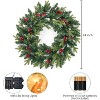 TackView 24Inch Christmas Wreath, Artificial Wreath- Holiday Decorations for Indoor Outdoor Mantel Door,Green - 3 of 4