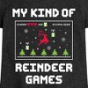 Girls' - Instant Message - My Kind Of Reindeer Games Christmas Fitted Short Sleeve Graphic T-Shirt - 2 of 4