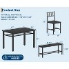 Dining Table Set for 4 People, Kitchen Table, 2 Chairs, Bench & Storage Rack, Metal Frame Dining Furniture, for Dining Room, Kitchen, Apartment - 2 of 4