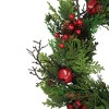 Northlight 24” Unlit Red Jingle Bell, Berry and Pine Cone Artificial Christmas Wreath - 3 of 3
