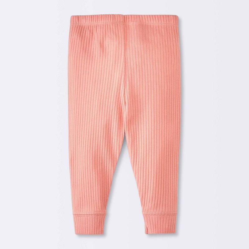 Baby Girls' 2pk Wide Ribbed Pants - Cloud Island™ Pink, 3 of 5