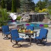 ARDEN Outdoor Midback Chair Cushion, 18 x 16.5, Rain-Proof, Fade Resistant Cobalt Blue Texture - 3 of 4