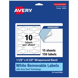 Avery Removable Wraparound Band Labels, 1.5" x 3.5", 150ct - 1 of 4