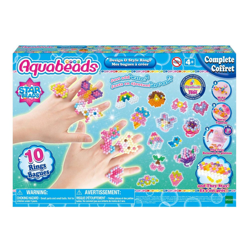 Design & Style Rings Set - Aquabeads: DIY Art Kit for Kids, Craft Activity, Includes Instructions, Ages 4+