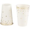 Blue Panda 50 Pack Gold Foil Confetti Disposable Paper Cups Party Supplies and Decorations, White 12 Ounce - 4 of 4