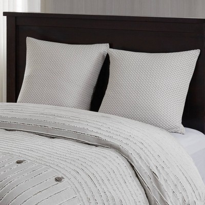 Gray Queen Cotton Jacquard 8-Piece Bedspread Set