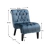 Okak Modern Armless Velvet Accent Chair, Upholstered Fabric Button Comfortable Chair with Wooden Legs - 3 of 4
