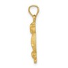 Black Bow Jewelry 14k Yellow Gold Satin & Diamond Cut Owl Pendant, 8mm (5/16 inch) - 2 of 4