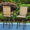 2pk Outdoor Swivel Bar Height Stools - Captiva Designs: Patio Seating with Footrest & Armrests - 2 of 4