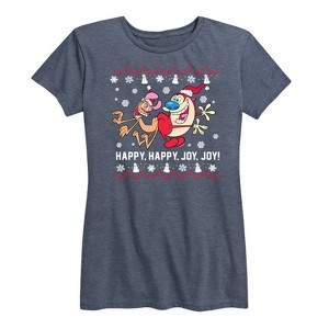 Women's - Ren & Stimpy - Happy Happy Joy Joy Short Sleeve Graphic T-Shirt - 1 of 4