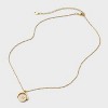 14K Gold Dipped Crystal and Mother of Pearl Circle Spinner Initial Necklace - A New Day™ - 3 of 4