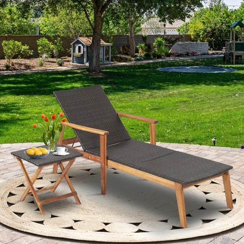 Folding wood best sale chaise lounge