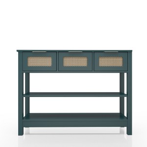 APRILSOUL 43.3" Sofa/Console Table - with 3 Top Drawers and 2 Open Shelves, Farmhouse Style - 1 of 4