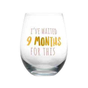 Pearhead Wine Glass - I've Waited 9 Months for This Motherhood - 16oz