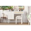 CAVINAS Vanity Desk with Mirror Elegant Dressing Table with Charging Station, Open Shelf for Apartment, Bedroom - 4 of 4