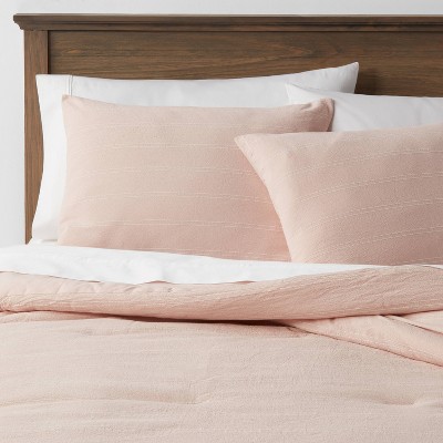 Full/Queen Simple Woven Stripe Comforter & Sham Set Blush - Threshold™