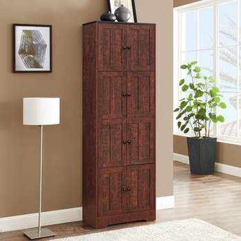 Target Marketing Systems Stackable Storage Cabinet with Wood Door