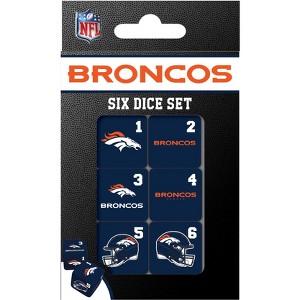 MasterPieces Officially Licensed NFL Denver Broncos - 6 Piece D6 Gaming Dice Set Ages 6 and Up - 1 of 3