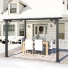 CLIHOME 8 ft. x 8 ft. Aluminum Frame Sloped Roof Patio Cover Outdoor Pergola with Retractable Polycarbonate Canopy - 3 of 4
