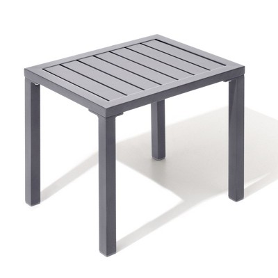 Crestlive Products Outdoor Side Table Aluminum Rectangular Side/End Table, Small Patio Coffee Bistro Table for Outdoor Indoor