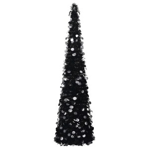 vidaXL Pop-up Artificial Christmas Tree Black 5 ft PET - 1 of 4