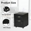 FurnitureR Mobile File Cabinet with Lock, 2 Drawer Wood Filing Cabinet with Wheels, Lockable Office Storage Organizer for A4/Letter/Legal Size Files - 2 of 4