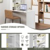 Tangkula Folding Wall-Mounted Desk Convertible Computer Desk Floating Desk Storage Bookcases Adjustable Shelves White/Black - 4 of 4