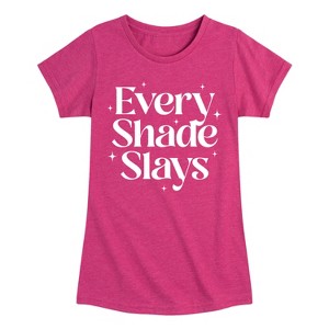 Girls' - Instant Message - Every Shade Slays Fitted Short Sleeve Graphic T-Shirt - 1 of 4